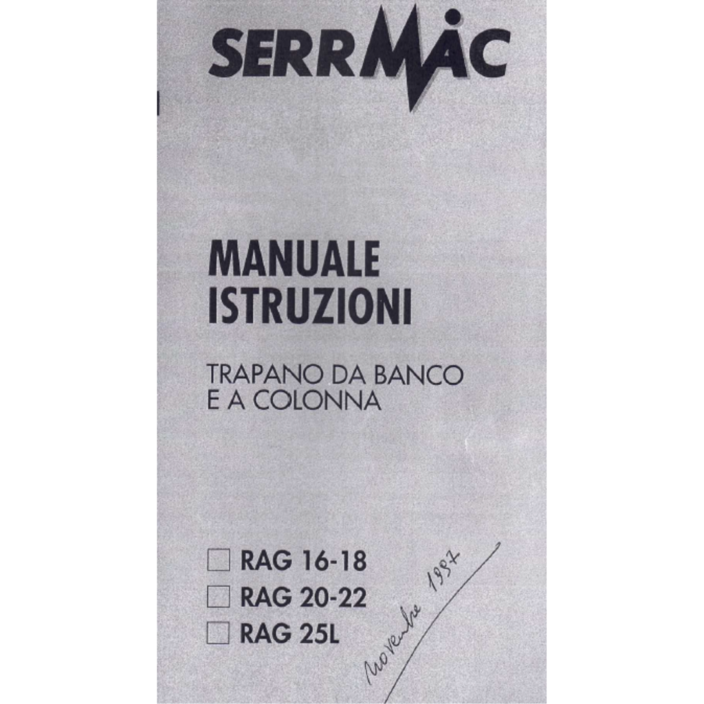 Manuale Trapano Da Banco E A Colonna Serrmac Rag L Work Mak Accessori Per